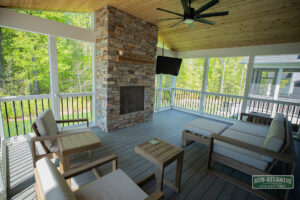 fire place screened porch