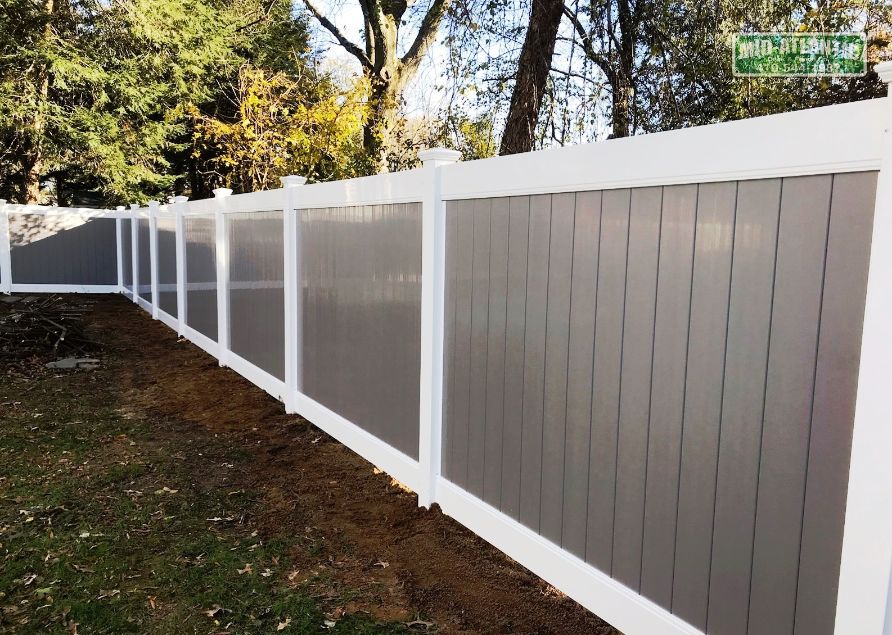 gray vinyl fence panels diagonal